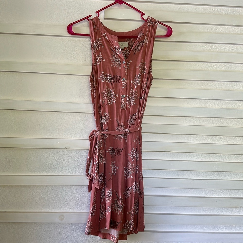 Loft like new floral sundress with button front